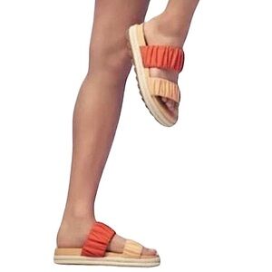 NEW SOREL X Prana Roaming Two Strap Slide Sandal Faded Spark/ Desert Sun Size 11